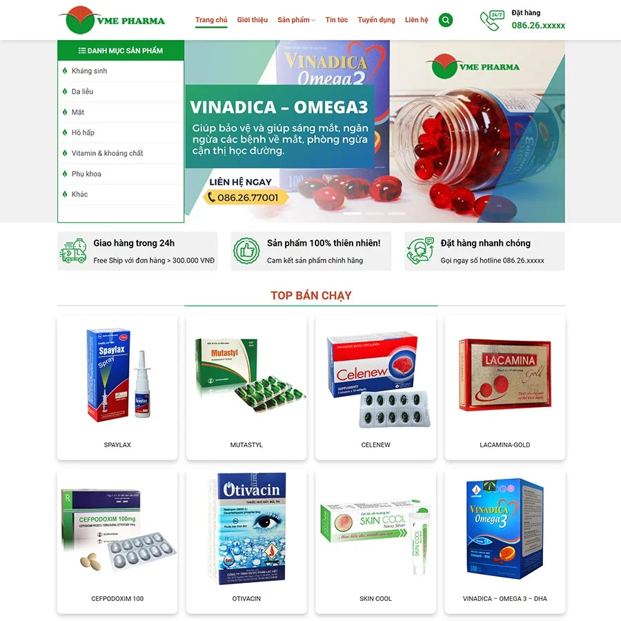 Theme WordPress dược phẩm 09