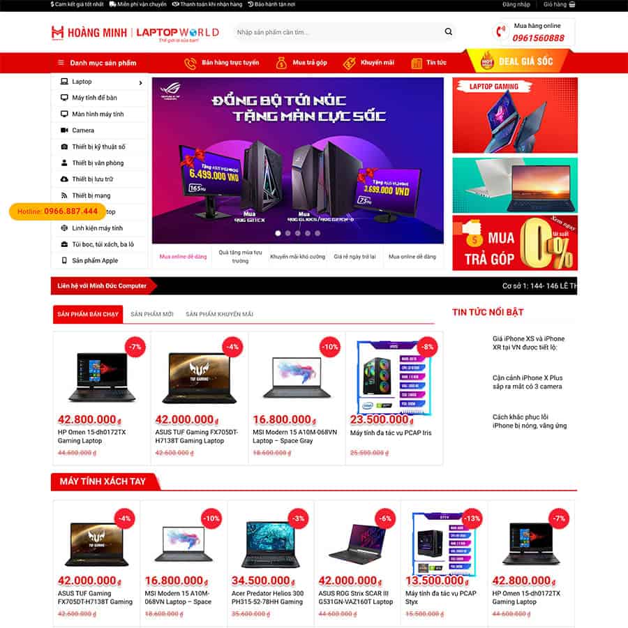 Theme WordPress bán máy tính, laptop