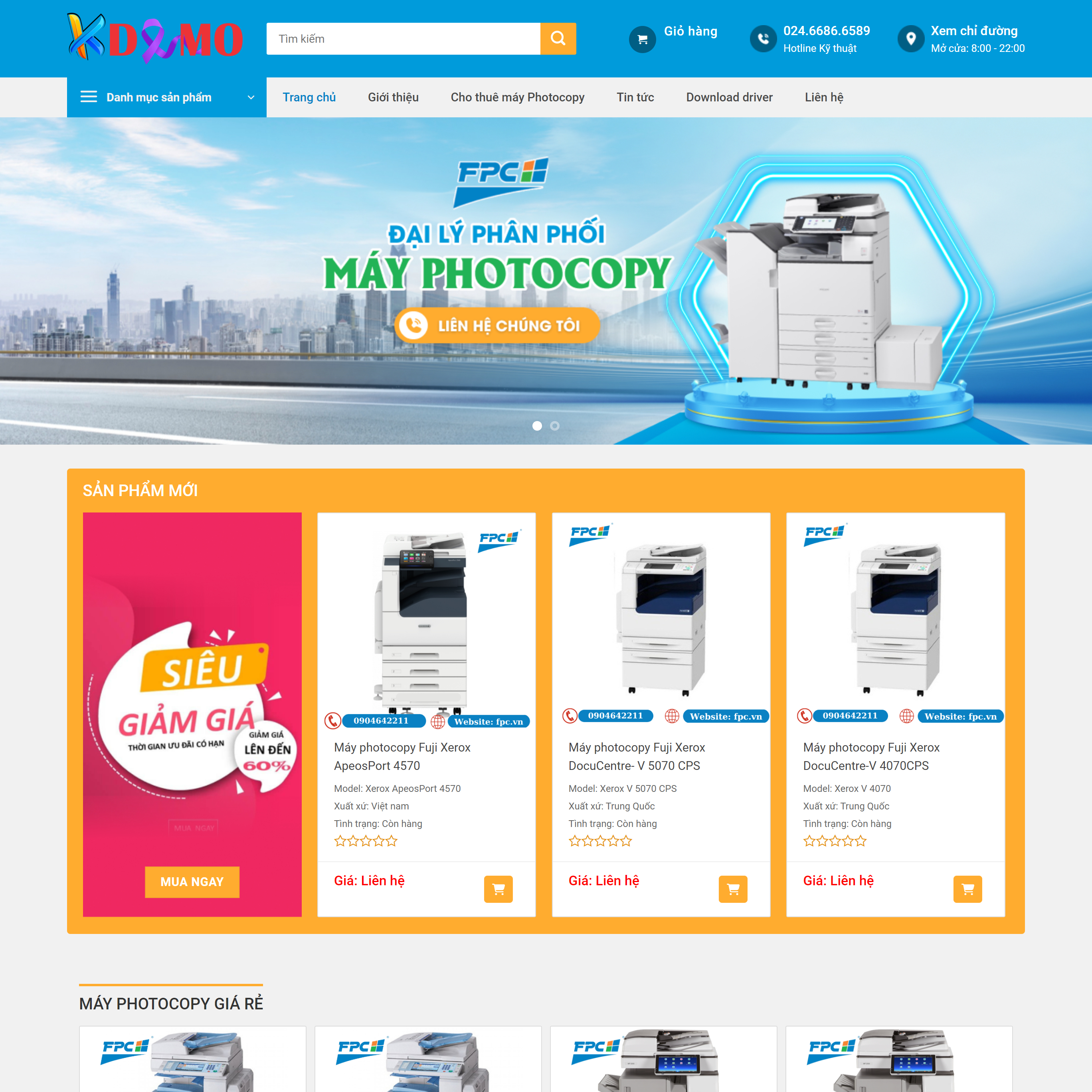 Theme WordPress Bán và cho thuê máy Photocopy